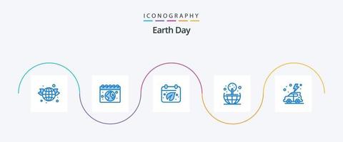 aarde dag blauw 5 icoon pak inclusief groente. aarde. aarde. wereld. aarde vector