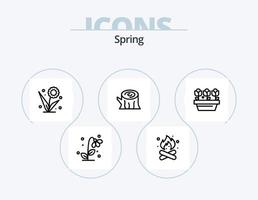 voorjaar lijn icoon pak 5 icoon ontwerp. rennen. pauropoda. bad. insect. dier vector
