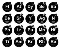 20 preiodisch tafel van de elementen icoon pak ontwerp vector