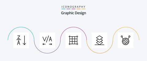 ontwerp lijn 5 icoon pak inclusief . stapel. vector