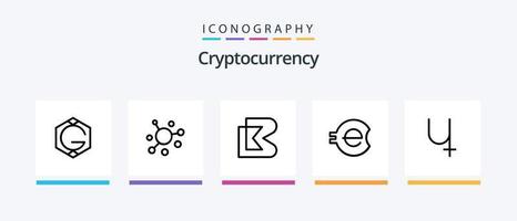 cryptogeld lijn 5 icoon pak inclusief cryptovaluta. z munt. geluk ketting. crypto munteenheid. salus munt. creatief pictogrammen ontwerp vector