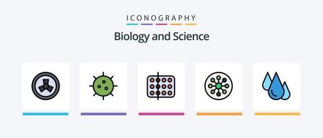 biologie lijn gevulde 5 icoon pak inclusief zombie. mutatie. globaal. steekproef. medisch. creatief pictogrammen ontwerp vector