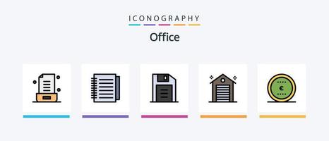 kantoor lijn gevulde 5 icoon pak inclusief brief. retro. goedkeuren. kantoor. kantoor. creatief pictogrammen ontwerp vector