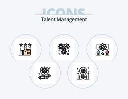 talent beheer lijn gevulde icoon pak 5 icoon ontwerp. brainstormen. brein. idee. levering. ster vector