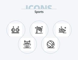 sport- lijn icoon pak 5 icoon ontwerp. winnen. trofee. koud. vlag. bestemming vector