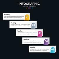 5 optie infographics diagram jaar- verslag doen van web ontwerp bedrijf concept stappen of processen vector