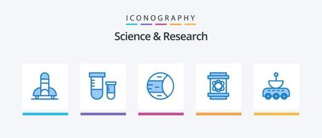 wetenschap blauw 5 icoon pak inclusief satelliet. ruimte. planeet. wetenschap. loop. creatief pictogrammen ontwerp vector
