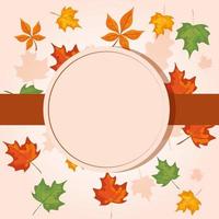 cirkelvormig frame met herfstbladeren vector