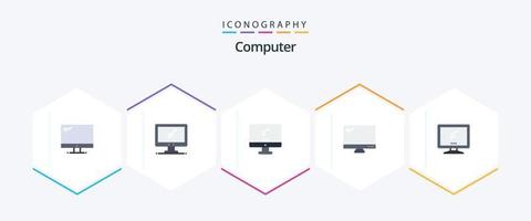 computer 25 vlak icoon pak inclusief . vector