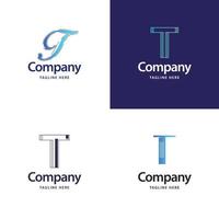 brief t groot logo pak ontwerp creatief modern logos ontwerp voor uw bedrijf vector
