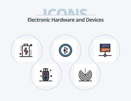 apparaten lijn gevulde icoon pak 5 icoon ontwerp. elektronisch. apparaten. draaitafel. chippen. radio vector