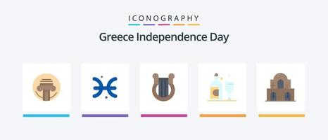 Griekenland onafhankelijkheid dag vlak 5 icoon pak inclusief kerstmis. Ierland. cultuur. glas. natie. creatief pictogrammen ontwerp vector