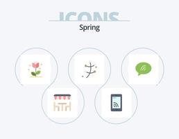 voorjaar vlak icoon pak 5 icoon ontwerp. bericht. fabriek. flora. blad. voorjaar vector