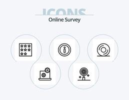 online enquête lijn icoon pak 5 icoon ontwerp. . mail. horloge. bedrijf. menu vector