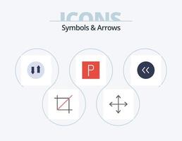 symbolen en pijlen vlak icoon pak 5 icoon ontwerp. cirkel. pijlen. pijlen. teken. park vector