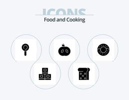 voedsel glyph icoon pak 5 icoon ontwerp. . voedsel. vector
