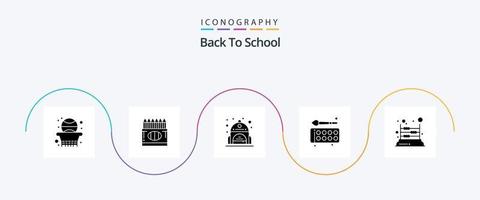 terug naar school- glyph 5 icoon pak inclusief spel. onderwijs. onderwijs. tekening. terug naar school- vector