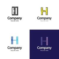 brief h groot logo pak ontwerp creatief modern logos ontwerp voor uw bedrijf vector