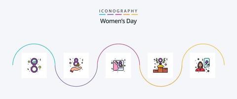 vrouwen dag lijn gevulde vlak 5 icoon pak inclusief Dames. feminisme. dag. podium. feminisme vector
