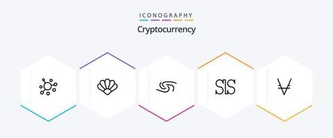 cryptogeld 25 lijn icoon pak inclusief crypto . crypto . crypto munteenheid. munt vector