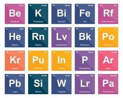 20 preiodisch tafel van de elementen icoon pak ontwerp vector