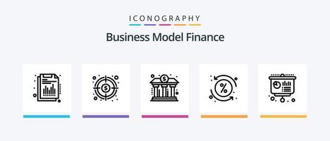 financiën lijn 5 icoon pak inclusief financieel. vermindering. bedrijf. geld. kosten. creatief pictogrammen ontwerp vector