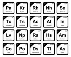 20 preiodisch tafel van de elementen icoon pak ontwerp vector
