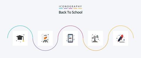 terug naar school- vlak 5 icoon pak inclusief onderwijs. terug naar school. terug naar school. telescoop. astronomie vector