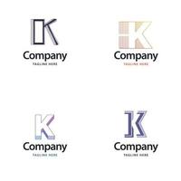 brief k groot logo pak ontwerp creatief modern logos ontwerp voor uw bedrijf vector