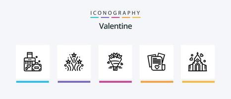 Valentijn lijn 5 icoon pak inclusief specker. liefde liedje. drankje. liefde bruiloft. hart. creatief pictogrammen ontwerp vector