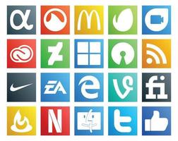 20 sociaal media icoon pak inclusief Liaan sport- afwijkend ea Nike vector