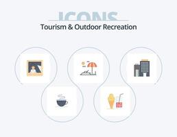 toerisme en buitenshuis recreatie vlak icoon pak 5 icoon ontwerp. huis. hotel . afbeelding. vakantie. strand vector