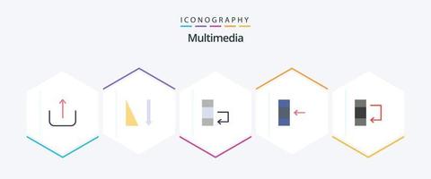 multimedia 25 vlak icoon pak inclusief . . ruil. ruil. kolom vector