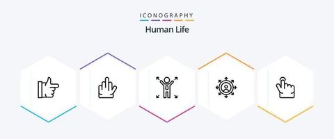menselijk 25 lijn icoon pak inclusief . . kans. aanraken. vinger vector