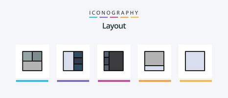 lay-out lijn gevulde 5 icoon pak inclusief . scherm.. creatief pictogrammen ontwerp vector