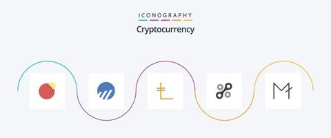 cryptogeld vlak 5 icoon pak inclusief cryptovaluta. maan munt. Leo munt. cryptogeld. radium vector