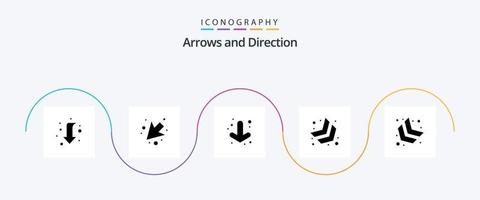 pijl glyph 5 icoon pak inclusief . naar beneden links. omlaag. chevron. naar beneden Rechtsaf vector