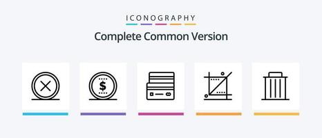 compleet gemeenschappelijk versie lijn 5 icoon pak inclusief Aan. eenvoudig. marketing. afval. recyclen. creatief pictogrammen ontwerp vector