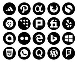 20 sociaal media icoon pak inclusief WhatsApp ramen pluk bing Flickr vector