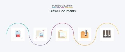 bestanden en documenten vlak 5 icoon pak inclusief gegevens. archief. document. het dossier. gegevens vector