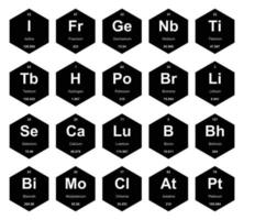 20 preiodisch tafel van de elementen icoon pak ontwerp vector