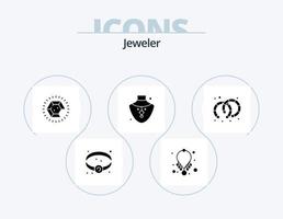 sieraden glyph icoon pak 5 icoon ontwerp. sieraden. oorbellen. sieraden. ketting. edelsteen vector