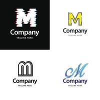 brief m groot logo pak ontwerp creatief modern logos ontwerp voor uw bedrijf vector