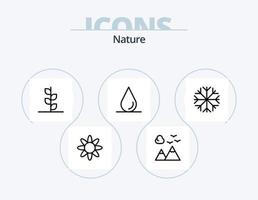 natuur lijn icoon pak 5 icoon ontwerp. natuur. bloem. natuur. bloeien. wereldbol vector