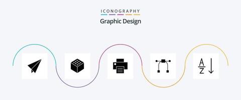 ontwerp glyph 5 icoon pak inclusief . ontwerp. bestellen vector