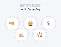 wereld kanker dag vlak icoon pak 5 icoon ontwerp. spreker. aankondigen. borst kanker. megafoon. kanker vector