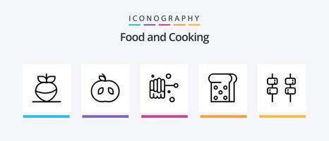 voedsel lijn 5 icoon pak inclusief . barbecueën. zoet. creatief pictogrammen ontwerp vector