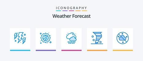 weer blauw 5 icoon pak inclusief het weer. onbewolkt. regen. wind. klimaat. creatief pictogrammen ontwerp vector