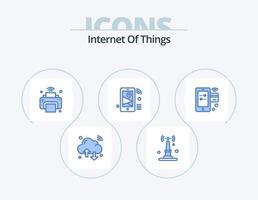 internet van dingen blauw icoon pak 5 icoon ontwerp. deel. iot. dingen. internetten. iot vector