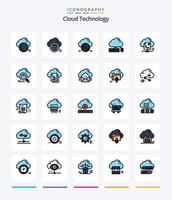 creatief wolk technologie 25 lijn gevulde icoon pak zo net zo muis. computergebruik. wereld. gegevens. beschermen vector